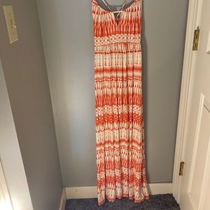 Bright colored cotton blend maxi dress